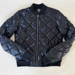 ALO Yoga Black Quilted Bomber Jacket